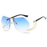 Women Oversized Rimless Sunglasses - Glassesix