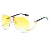 Women Oversized Rimless Sunglasses - Glassesix
