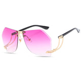 Women Oversized Rimless Sunglasses - Glassesix