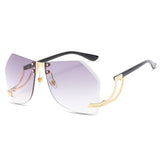 Women Oversized Rimless Sunglasses - Glassesix