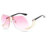 Women Oversized Rimless Sunglasses - Glassesix