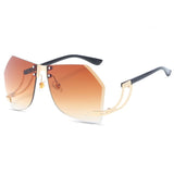 Women Oversized Rimless Sunglasses - Glassesix